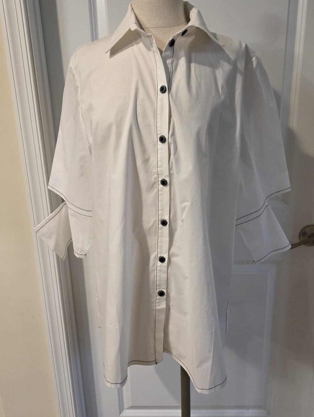 Ozai N Ku Cotton Button Down Shirt Size Large